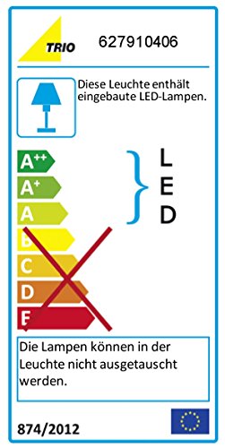 Trio Leuchten LED-Deckenleuchte chrom, Glas klar / satiniert 627910406 [Energieklasse A+] - 2