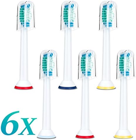 6pcs Replacement Toothbrush Heads for Philips Sonicare ProResults Spare heads DiamondClean, FlexCare, Platinum, (+), HealthyWhite, 2 Series, EasyClean and PowerUp