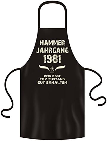36th Birthday Gift:-: Hammer Vintage 1981:: Apron Cooking Apron Grill Apron:: Colour: black – -Gift For Him And Her Mummy, Daddy Grill Friends