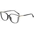 GUDVUE Oversized Blue Light Glasses, Computer Reading/Gaming/Phones Glasses, Anti Glare/UV400/Eye Strain, Large Square Frame, Black Gold, 138mm
