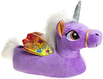 Girls Novelty 3D Character Plush Magical Winged Unicorn Slippers
