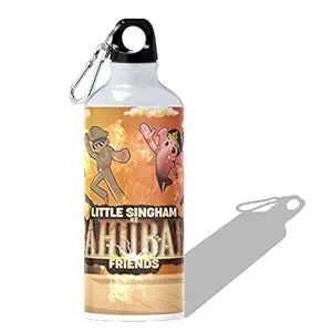 360Edutech, Little Singham Sipper Water Bottle 600ML, Aluminum, for Kids Boys Girls Men & Women, for Camping Cycling Trekking Schooling etc, Ideal for Hot and Cold Beverages, BPA Free, LSSV5