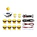 Produktbild Hikig LED DIY Arcade Kit, 10x 30mm & 24mm LED Taster + 1x 8 Wege Joystick + 1x Zero Delay USB Encoder für Mame Jamma PC und Raspberry Pi Spiele (Gelb)