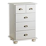 Farbe weiß oder gewachst IDIMEX Apothekerkommode Kommode Apothekerschrank Sideboard Colmar, 4 Schubladen, weiß