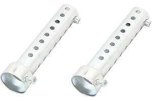 Baceyong Silenciador de motocicleta, DB Killer, deflector de tubo de escape, silenciador de escape, negro/plateado, 2 x 35 mm, plateado