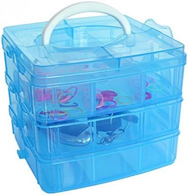 Organizer Cosmetico and Bathroom 3 Layers Plastic Blue