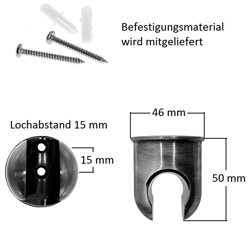 Brausehalter / Wandhalter – rund – für Handbrause aus Messing / verchromt - 3