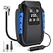 Price comparison product image FYLINA Updated Touch Screen Tyre Inflator, 12V 150PSI Digital Air Compressor Tyre Pump with 35L/Min Larger Air Flow, 3 Nozzle Adaptors, Bright LED Light and Large HD LED Display