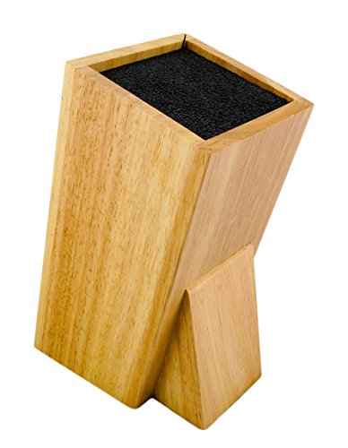 Universal Messerblock | abnehmbarer Kunststoffborsten Einsatz | Unbestückt Ohne Messer | Holz | LW-57 - 3