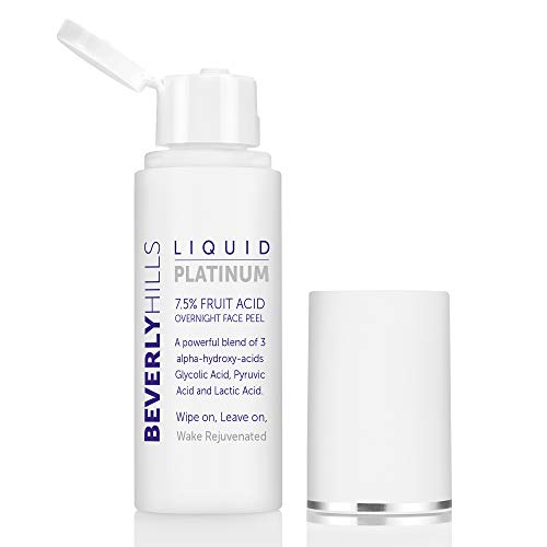 Beverly Hills Liquid Platinum - Exfoliant facial aux acides de fruits à 7,5%. 50 ml. Avec trois acides alpha hydroxylés.