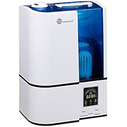 TaoTronics 4L Humidificador Bebé Ultrasónico Cool Mist,Nivel Constante de Humedad Ajustable, Control de Vapor, Temporizador, Purificador de Agua Incorporado, Luz Nocturna LED, Sin Ruido