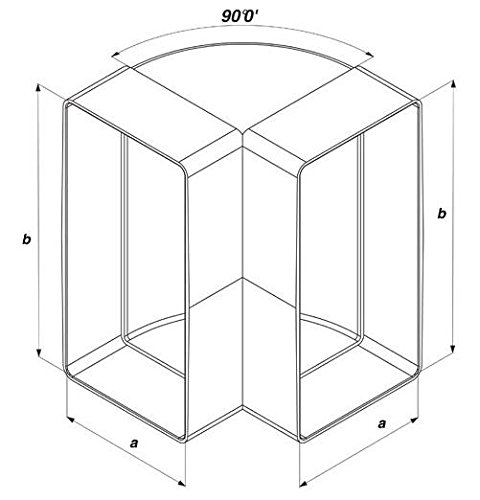 Kniestück 55x110mm Flach-Kanal eckig Kanalbogen 90° senkrecht Abluft Luftkanal, Awenta - 2