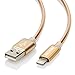 Produktbild Lightning Kabel 1m / 3,3 ft iPhone Ladekabel - MKOAWA® [Apple MFi zertfiziert] - Lightning Kabel / iPhone Ladekabel / iPhone 6 Ladekabel / Apple Datenkabel für iPhone 7 / 7 Plus / 6 / 6 Plus / 6s / 6s Plus / 5 / 5c / 5s, iPad Pro Air Air 2 mini2 mini3 4th Gen, iPod Nano 7th Gen - iOS 10 - Aluminium Anschluss- Gold