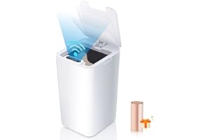 NEWTY Cubo De Basura Inteligente Automático Apertura Sin Contacto Sensor Detector de Movimiviento Electrónico Manos Libres Capacidad 8,5L Trash Can Papelera Para Hogar Cocina Baño Oficina Bolsas Incluidas
