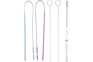ZKGYUS 6 Stück Nähen Schleife Kit, Nähschlaufen Set Kordel Einfädelhilfe Durchziehnadel Metalleinfädler Flexibles Kordelzug Einziehen für Stickerei, Nähen, Sicken, DIY Handwerk, Stricken