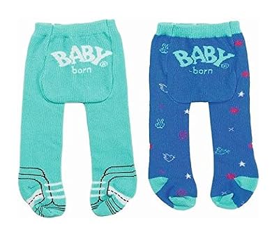 OTTO Set de 2 Paires de Collants (Verte - Bleue) Baby Born 43 cm - zapf - Accessoire Vetement Poupee