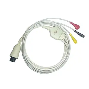 3 Lead ECG Cable Compatible with mindray 6 pin Snap type