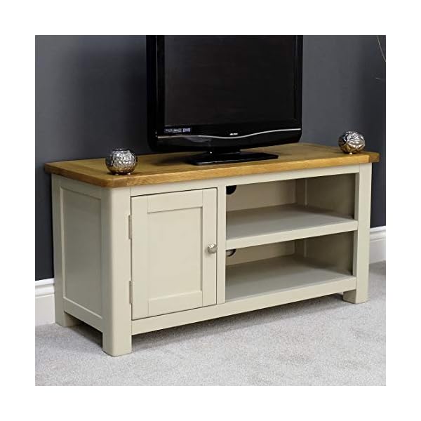 Aspen Painted Oak Sage Grey Small TV Plasma DVD Video Stand/TV Cabinet Unit/Assembled - Image 9