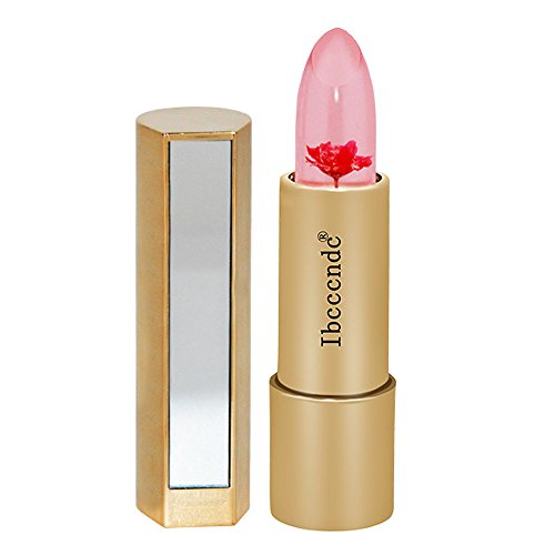 ESAILQ Rouge à lèvres Magique Gelée de Fleurs de Couleur Changement de Température Hydratant Baume à lèvres Brillant (Rouge)