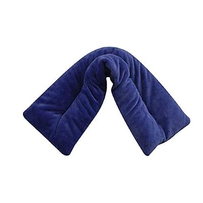 Sleep Better Coussin chauffant pour le cou et le corps - Passe au micro-ondes - Chaleur apaisante - Polaire - Bleu marine
