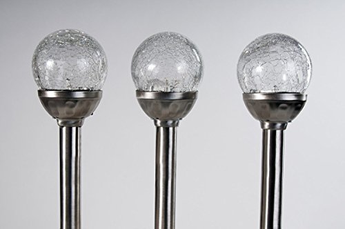 4erSet Premium Solarlampe Solarleuchte LED RGB Farbwechsel Edelstahl Gartenkugel - 3