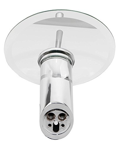 VILSTEIN© Waschtisch-Armatur Einhebelmischer Einhand Wasserhahn mit Wasserfall-Effekt Armatur für Bad Badezimmer Waschbecken, Verchromt, Glas-Auslauf, Hell-Grün, Standard Anschluss 1/2″ - 6