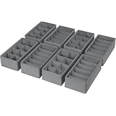 DIMJ Wardrobe Drawer Organizer - Underwear Drawer Dividers Non-Woven Fabric Foldable Organizer Boxes for Socks, Panties, Ties