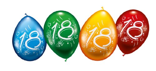 Karaloon 30010 – 8 Ballons, Zahl 18, sortiert - 2