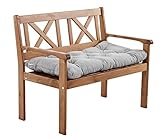 Ambientehome Massivholz Bank Gartenbank EVJE Holzbank Sitzbank 1,08 Meter braun inkl. SITZKISSEN