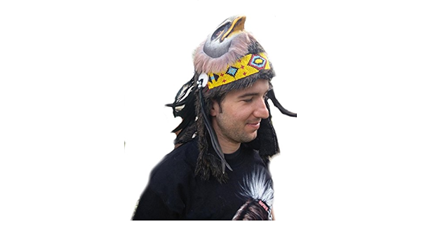KARMABCN X30 Real Piuma Warrior Indiano Copricapo con Corna, Costume Nativo  Americano Fatto a Mano e Corna WarBonnet Hat : Amazon.it: Abbigliamento