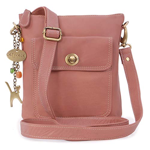 CATWALK COLLECTION - Laura - Bolso bandolera - Cuero - Rosa