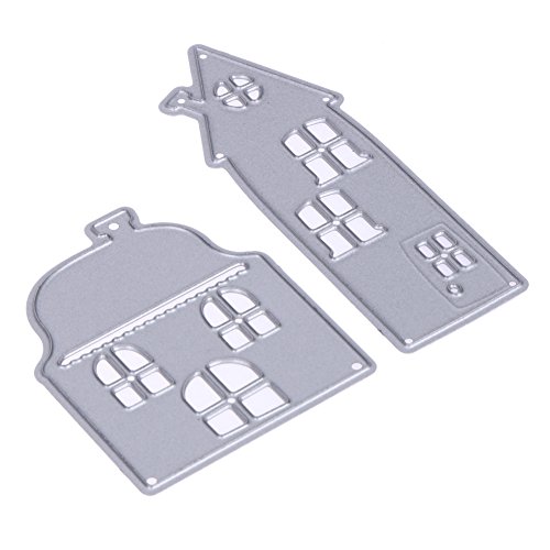 Amazingdeal365 niedliche 2 Haus Metall Form Schablonen Schneiden DIY Dekor Sammelalbum Karten Buchzeichen Lesezeichen als Geschenk für Freunde Geburtstag Kinder,Kindergarten Hobby Schule Handarbeit Unterricht usw. Ein tolles Geschenk! - 4