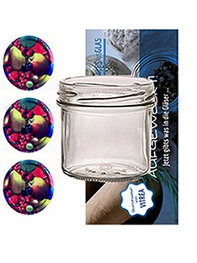 20er Set Sturzgläser 125 ml " Etiketten " zum Beschriften Marmeladengläser Einmachgläser Einweckgläser To 66 Obst Deckel incl.