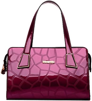 Fashion Leather Shoulder Bag Crocodile Texture Messenger Bag Handbag,Purple-M