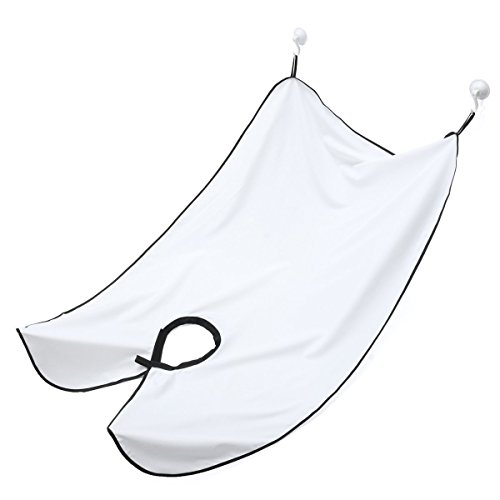 Panlom® Beard Bib Catcher Hair Nylon Shaving Cloth Beard Cutting Shaving Cape Repair Shape Apron Scarf Collection Trimming Catcher - White