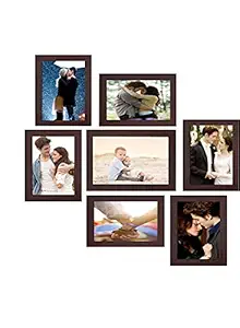 Moms Creations MYKART Set of 7 Wall Hanging Collage Wooden Photo Frames [Brown] (6 Units 4x6, 1 Unit 5x7)