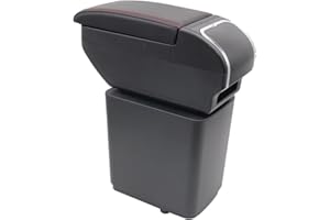 KAERGK Caja para reposabrazos de doble capa para Peugeot Partner Tepee, caja de almacenamiento con soporte para tazas, accesorios para reposabrazos, color negro