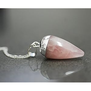 925er ROSENQUARZ Silber Pendel Kette