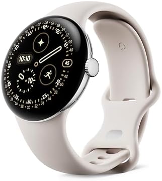 Google Pixel Watch 4 (41 mm) - Smartwatch Android con tracker per fitness e benessere, e assistente virtuale Gemini - Cassa in alluminio argento lucido - Cinturino sportivo grigio creta - LTE