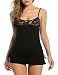 PHWOAR Women Black Nightwear Babydoll Dress with G-string Panty RS.299.00