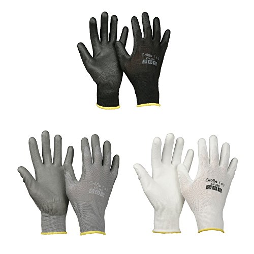 12 Paar SBS Nylonhandschuhe Größe 10 Bauhandschuhe Arbeitshandschuhe - 3