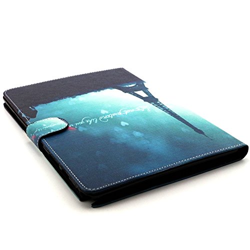 Galaxy Tab A 9.7 SM-T550 Hülle, Deenor Cute Colorful Design Flip Tasche PU Leder Abdeckung Stand Schutzhülle für Samsung Galaxy Tab A 9.7 SM-T550. (Night tower) - 5