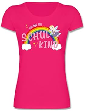 Einschulung - Ich bin ein Schulkind Fee-Prinzessin - Bio T-Shirt für Mädchen Erstklässler Kinder leicht tailliert