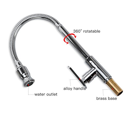 Wasserhahn Küche 360 Grad drehbar Küchenarmatur Kaltwasserhahn mit Flexibel Hals für Bar Badezimmer Wäsche Zimmer Garten - 5