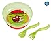 Bowl with lid, suction ring and cutlery 350 ml