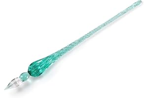 molshine penna per calligrafia in cristallo fatta a mano in vetro penna per immersione artista donna uomo scrittura pittura decorazione regalo (verde ghiaccio)