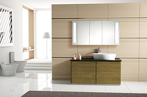 Eurosan 3-türiger Spiegelschrank, Superflach, Integrierte LED-Frontbeleuchtung, Breite 120 cm, Weiß, San Francisco, SF120 - 6
