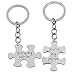 Produktbild KDSANSO Valentinstag Keychain,2pcs Paar Schlüsselanhänger Set Puzzles Design Legierung Handtasche Anhänger,Silber- 2.8 * 2.8cm, 4 * 2.8cm