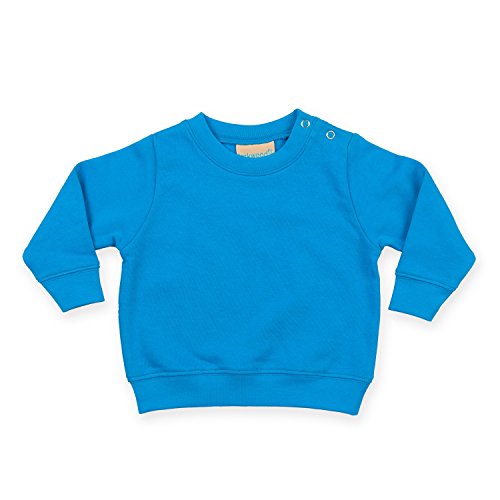 Larkwood Baby Unisex Crew Neck Sweatshirt With Shoulder Poppers (6/12mths) (Sapphire)
