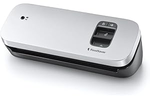 Foodsaver Vs1190X Macchina Sottovuoto Per Alimenti Compatta Adatta A Piccoli Spazi, Sigillatura Automatica, Argento/Nero, ‎17.5 x 35.8 x 18 cm, 1.45 Kg